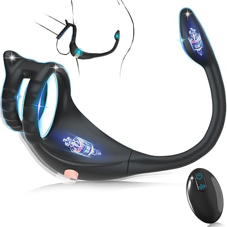 Vibrating Cock Ring with Taint & Prostate Stimulator – Couples Pleasure Toy
