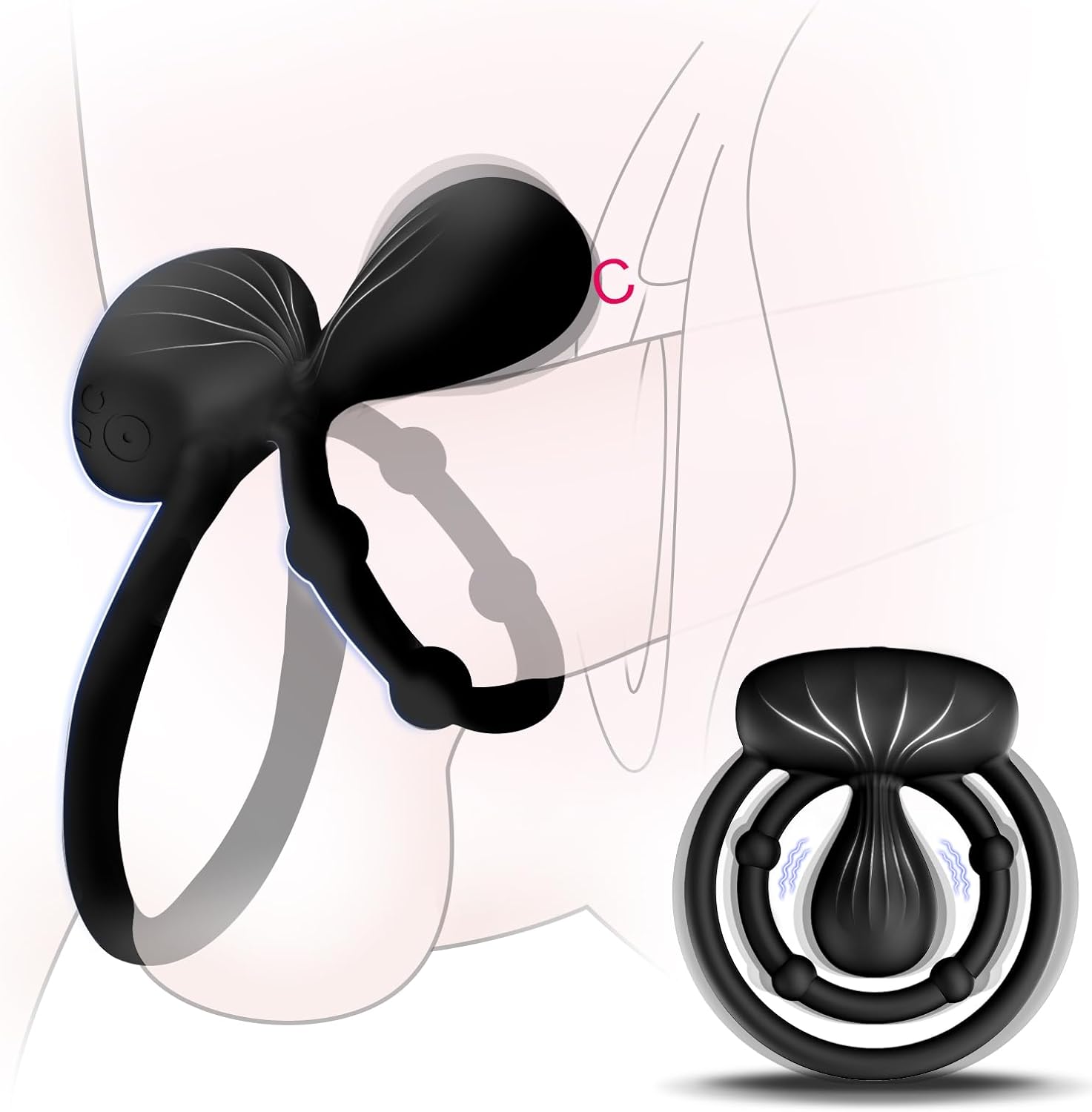 Vibrating Cock Ring with Adjustable Pleasure Bead – Couples Sex Toy