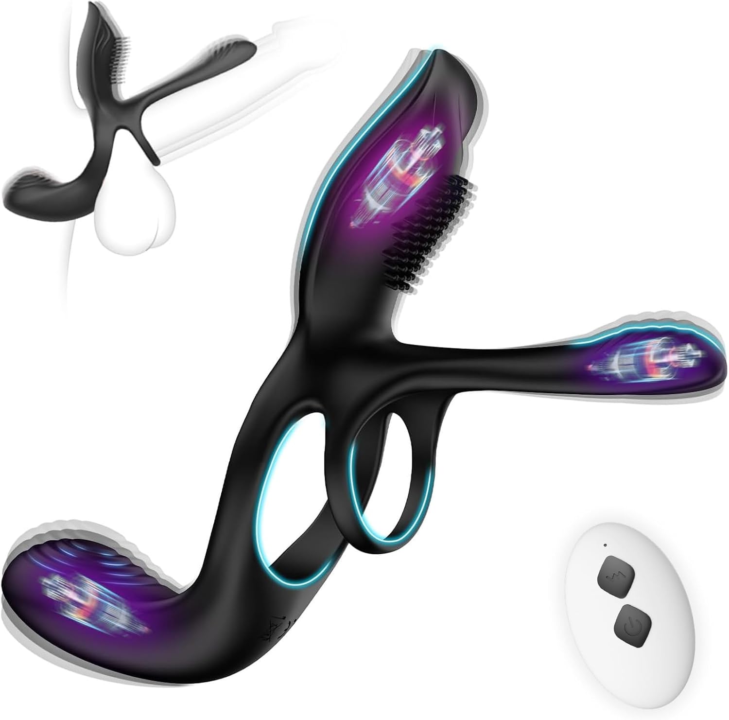 KUSHOR 3-in-1 Vibrating Cock Ring – Couples Pleasure Toy