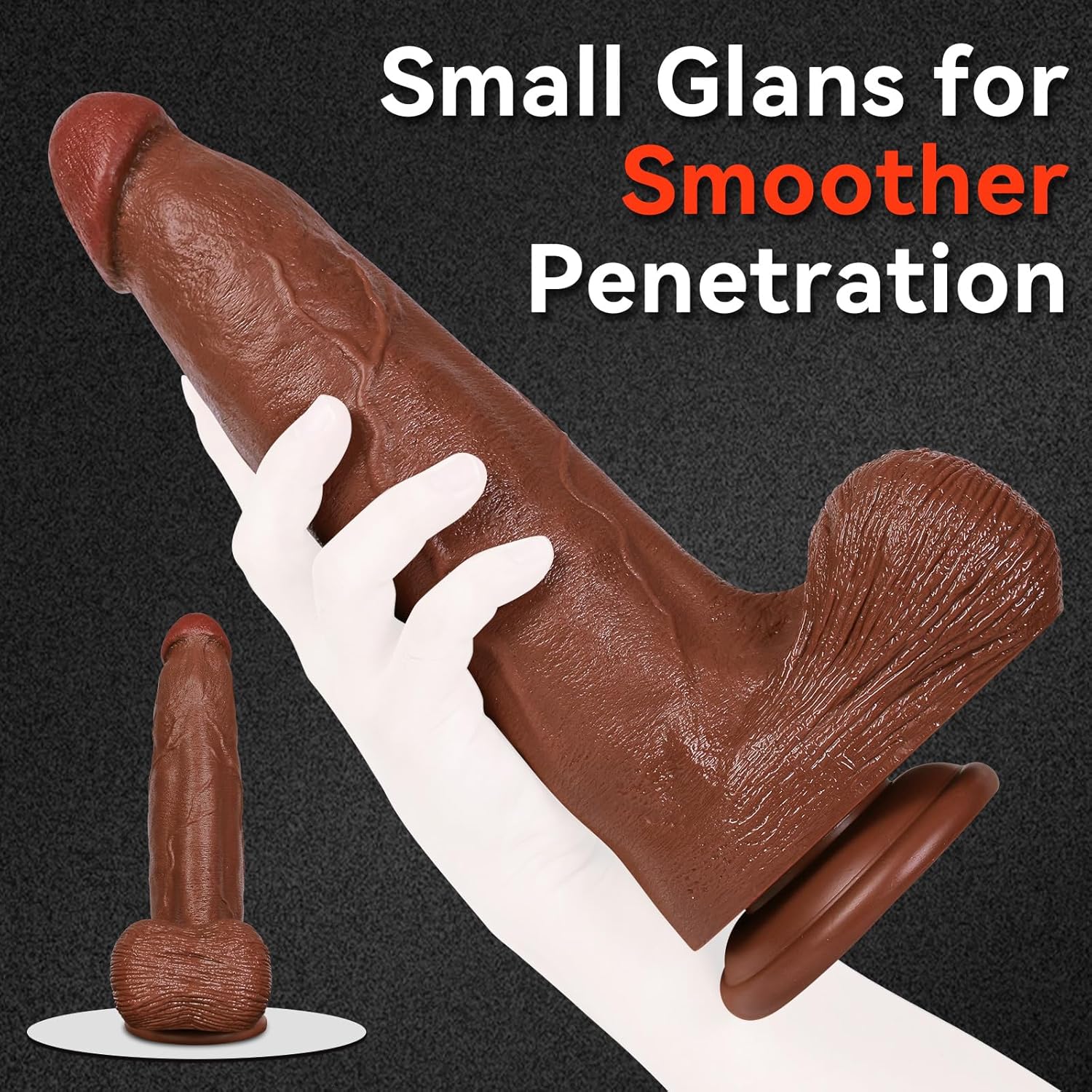 13.4” Giant Realistic Dildo – Extra-Thick Black Pleasure Toy